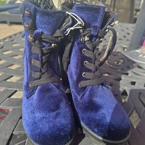 Joe Boxer Blue Velvet Ankle Boots
